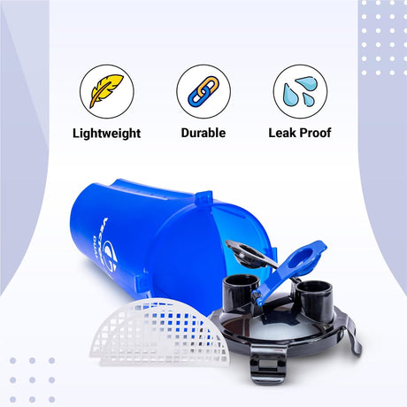 Vector X Dual Shaker/Sipper Bottle with two Compartment for Storing Different Drinks (PACK OF 1)