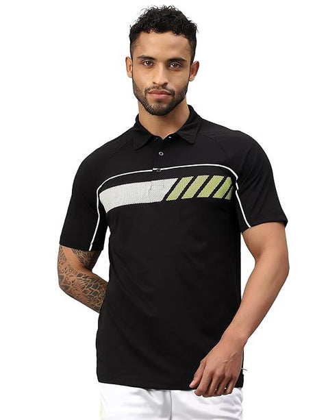 Vector X Mens Printed Polo Collar Neck Stylish Polyester T-Shirts