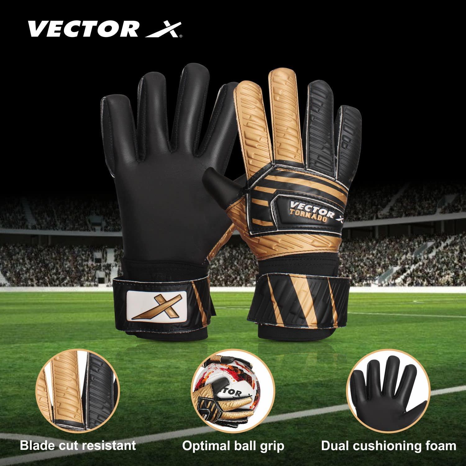 VECTOR X Torando Goalkeeping Gloves (Black, Gold)