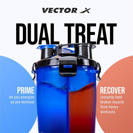 Vector X Dual Shaker/Sipper Bottle with two Compartment for Storing Different Drinks (PACK OF 1)