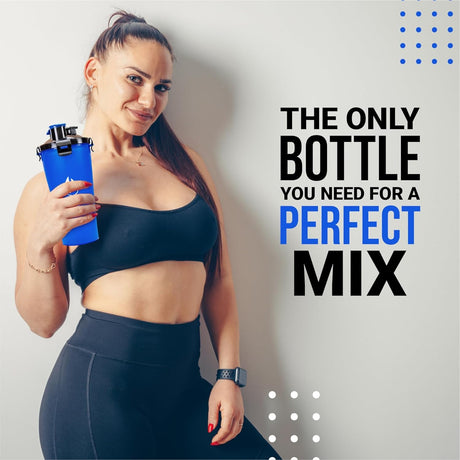 Vector X Dual Shaker/Sipper Bottle with two Compartment for Storing Different Drinks (PACK OF 1)