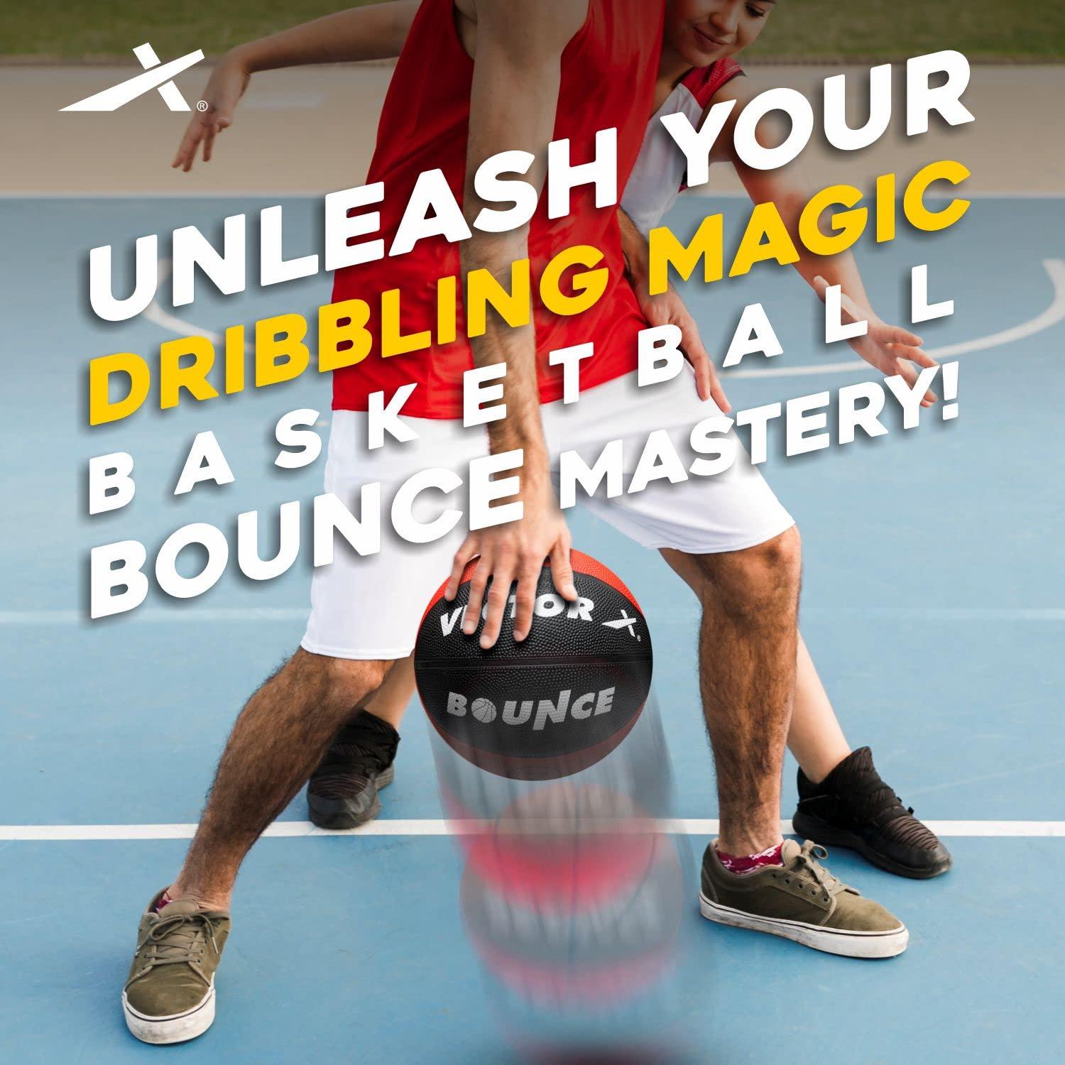 Vector X Bounce Rubber Moulded Basketball with Free Air Needle (Size-7)