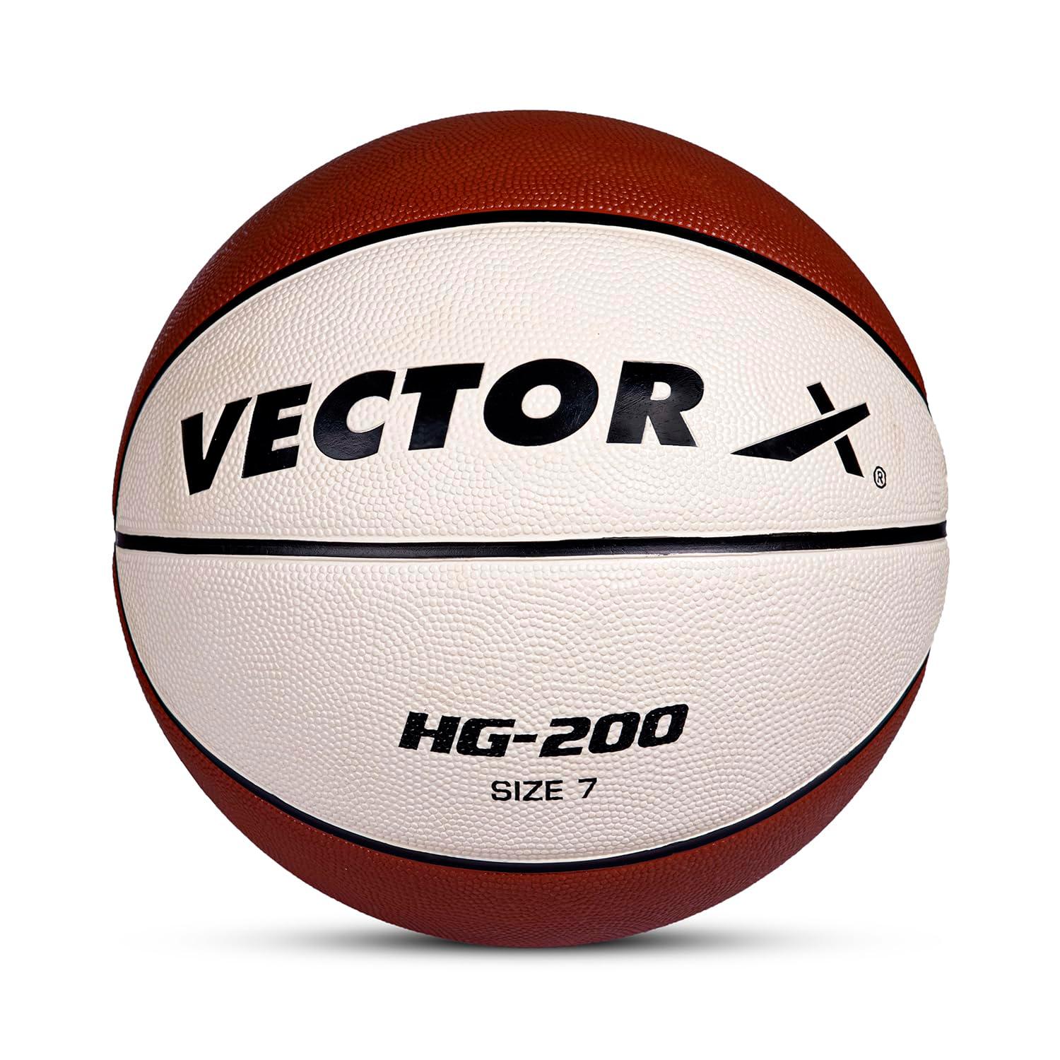 VECTOR X HG-200 FIFA Approved Basketball with Free Air Needle Moulded Tacky Rubber (Color : Brown-Cream) Size: 7