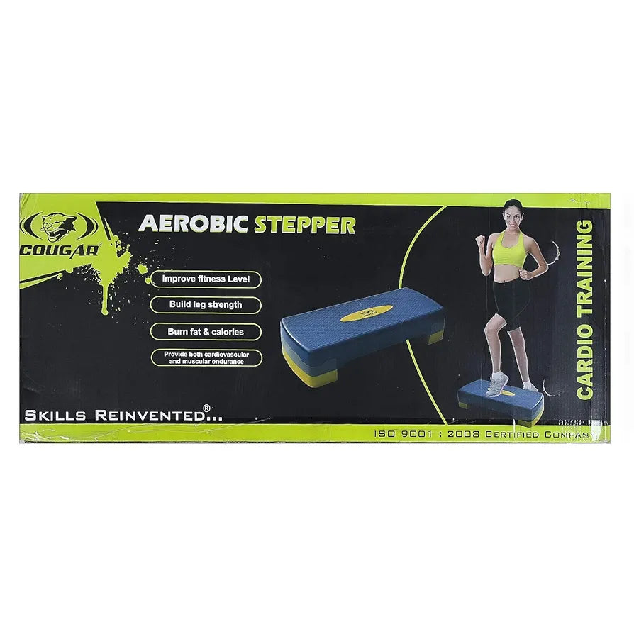 Cougar ULTIMA Aerobic Stepper for Home and Gym Exercise Fitness Stepper, 2 Level Adjustable Height Aerobics Stepper Exercise Platform for Indoor and Outdoor Workouts, Grey