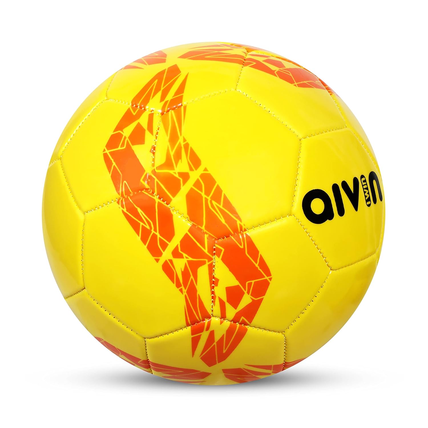 Aivin Brazil Machine Stitched Football Game, for Training, Match, Sports, Playing, Outdoor Ball, Durable & Water Resistance Football for Practice, 32 Panel, Size-5 (Yellow)