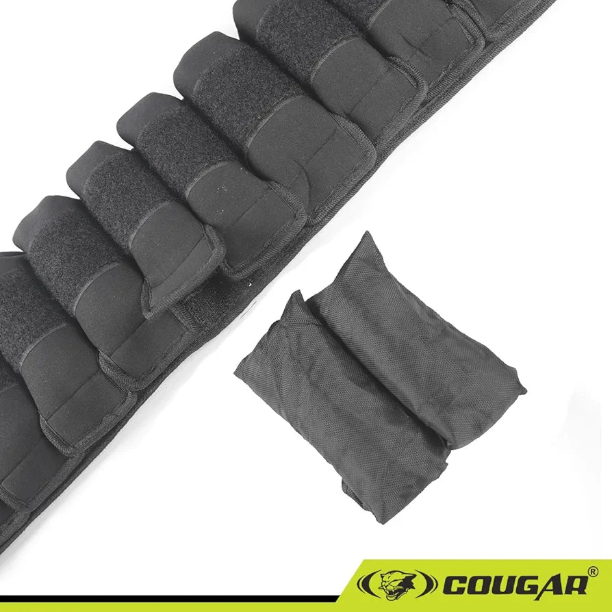 COUGAR 4.5 kg Adjustable Weighted Belt for Strength Training – One Size Fits All | Neoprene Padded Gym Belt for Dips Pull-Ups Squats Bodyweight Workouts | Add or Remove Weight Without Removing Belt