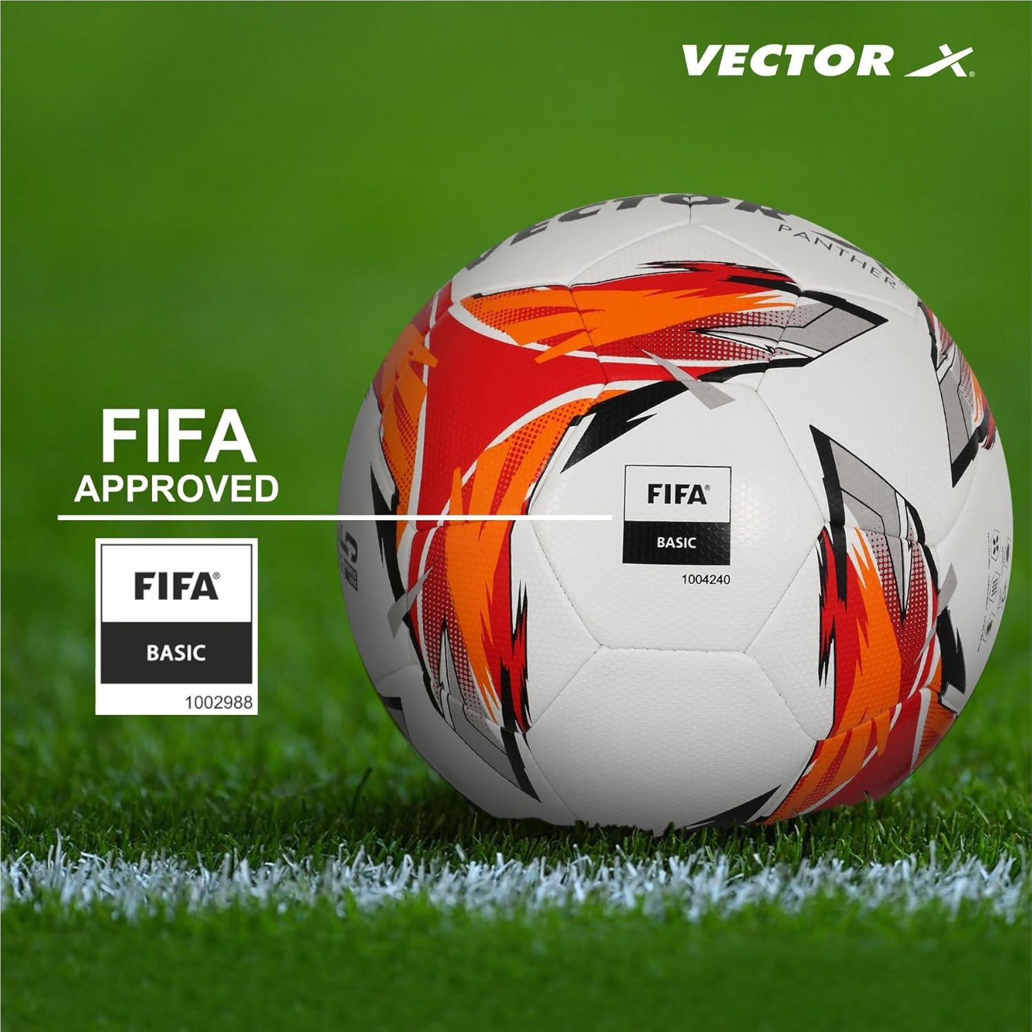 VECTOR X PANTHER Rubberized thermo Fusion FIFA BASIC CERTIFIED Football - Size: 5 (Pack of 1)
