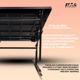 STAG GLOBAL Professional Black  Carrom Board on Wheels | 9 Neon Green & 9 Orange Coins Striker