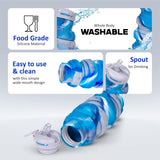 Vector X Flexible Portable Water Bottle with Flip Top Lid for Travel, Hiking, Camping 500 ml Bottle (Pack of 1,Silicone)