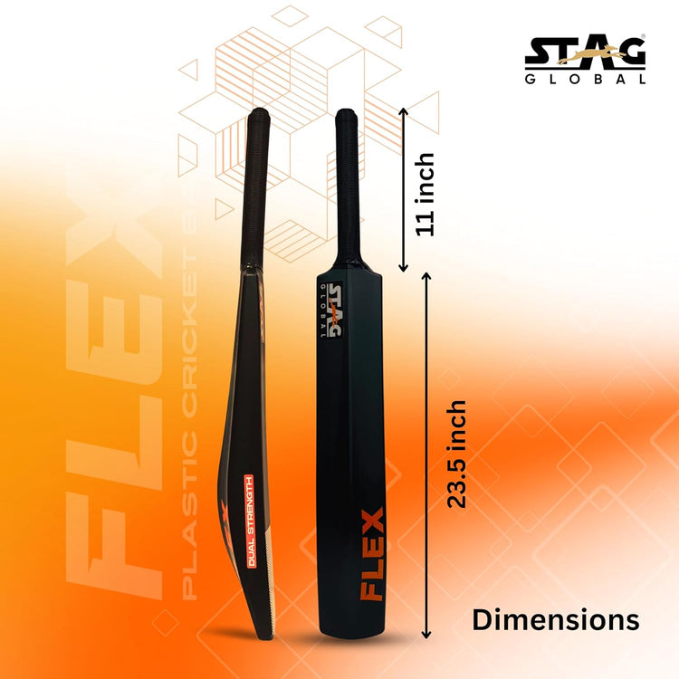 STAG GLOBAL Full-Size Plastic Flex Cricket Bat | Lightweight, Durable & Easy-to-Handle for Tennis Ball Cricket