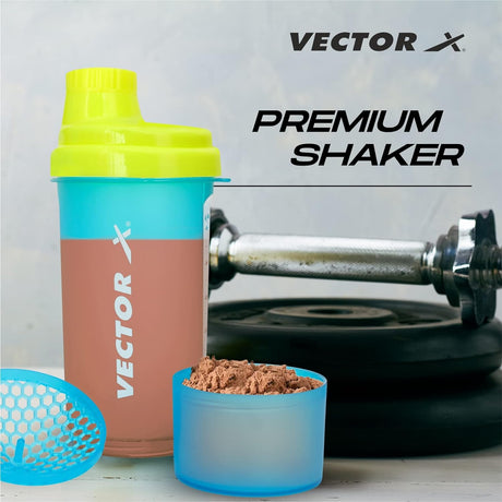 VECTOR X Active Bottle & Super Shaker & Invador Green (Pack of 3)