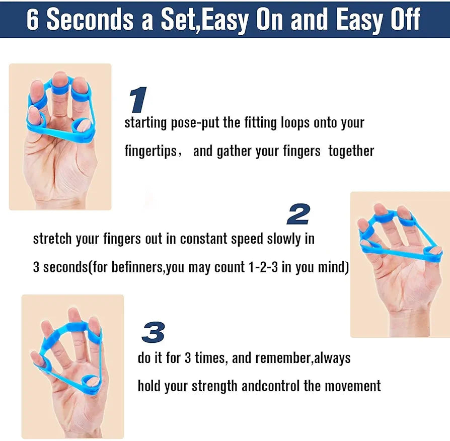 Cougar Finger Resistance Bands Finger Grip Exerciser Strengtheners Trainer Hand Resistance Bands for Forearm Exercise/Guitar Finger Pack of 3 Pieces
