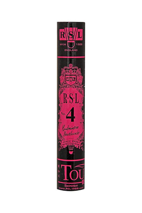 RSL Tourney No. 4 Badminton Shuttlecock | High Altitude | Ideal for School Team Pratice | Tube of 12 | Material: Feather | Size: Standard | Speed: 77 | Color: Pink