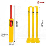 Rmax Plastic Cricket kit for Tennis, Rubber & Wind Ball All Age Groups and Sizes  