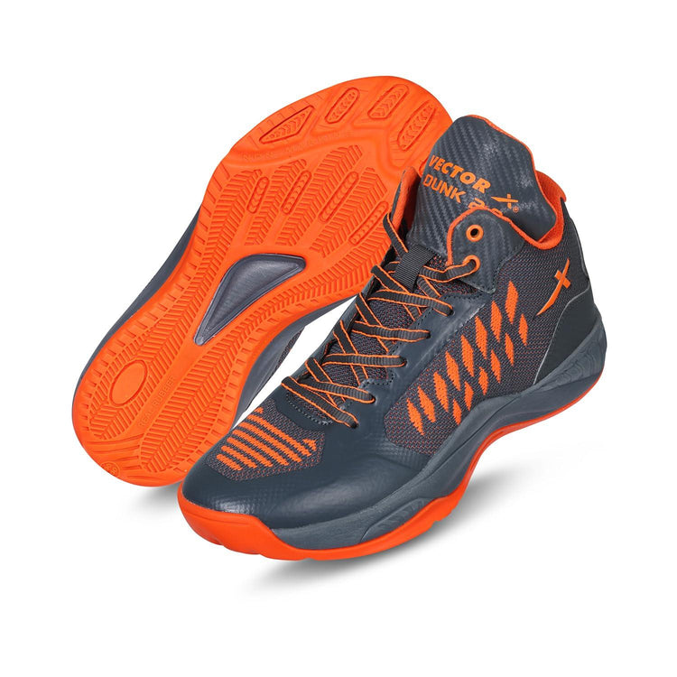 VECTOR X DUNK-2.0 Walking Shoes For Men (Grey, Orange)