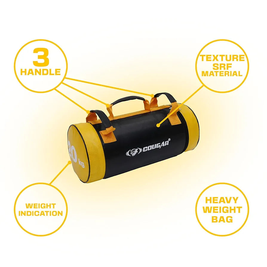 COUGAR Weight Bags for Core Abdominal Workout Strength Bag Heavy Filled Core Bag Ab Workout Men Women Crossfit Weight Squat Exercise Heavy Nylon Bag for Strength Training, 20 kg