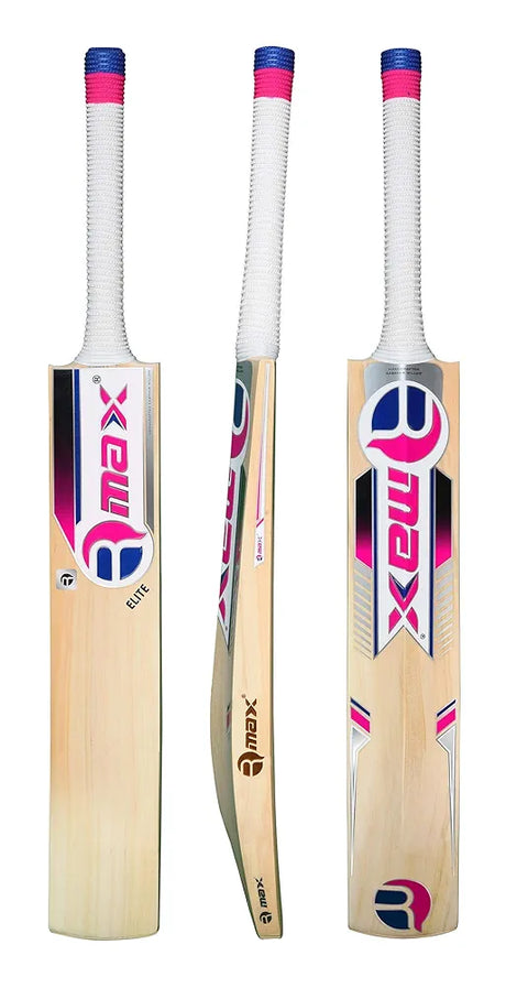RMax Kashmir Willow Elite Leather Ball Cricket Bat with Bat Cover