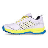 Aivin Hit-Man CRICKET SHOES for MEN, SPORTS SHOES,Rubber Stud Outsole with Mesh, CRICKET SHOES,Advanced Durable and Flexible EVA, White/Yellow