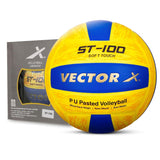 Vector X ST-100 Soft Touch PU Rubber Pasted 18 Panel Volleyball (Size-4)