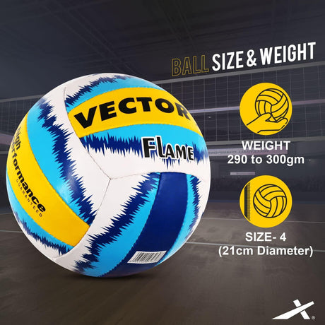 Vector X Flame Hand sewn Volleyball With Pump (18panels)