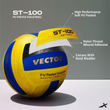 Vector X ST-100 Soft Touch PU Rubber Pasted 18 Panel Volleyball (Size-4)