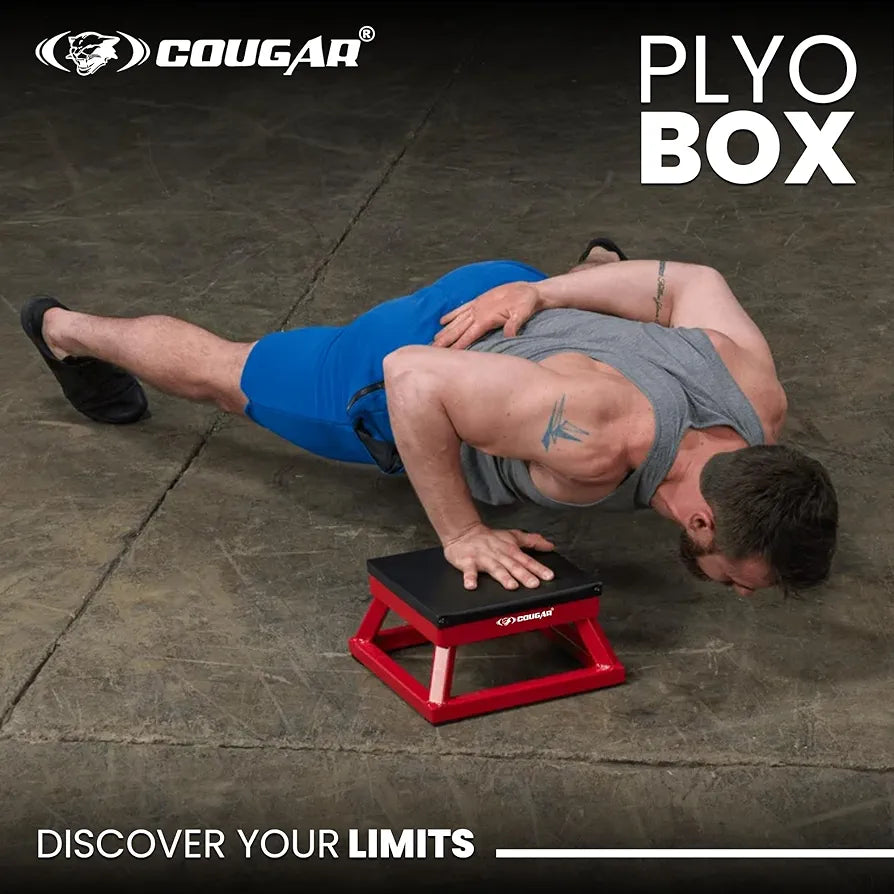 Cougar PLYO Box, Jumping Box, Aerobic Step Board Platform Stepper Heights of 6" Stepper  
