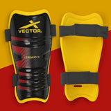 Vector X Germany Shin Guards Soccer with Adjustable Straps for Boys Girls Teenagers Adults - Comfortable and Durable-S/M