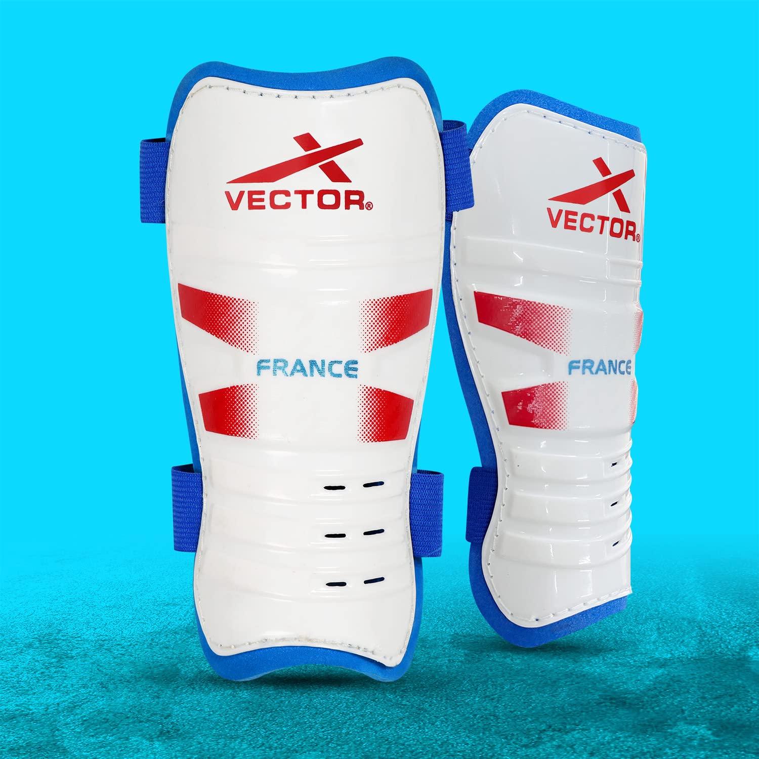 Vector X Liverpool Shinguard | Shinguard for Football | Shinguard for Men| Skoda Single Strap Shinguard | Stockings for Men & Women-Red (Set of 2 pcs)S/M