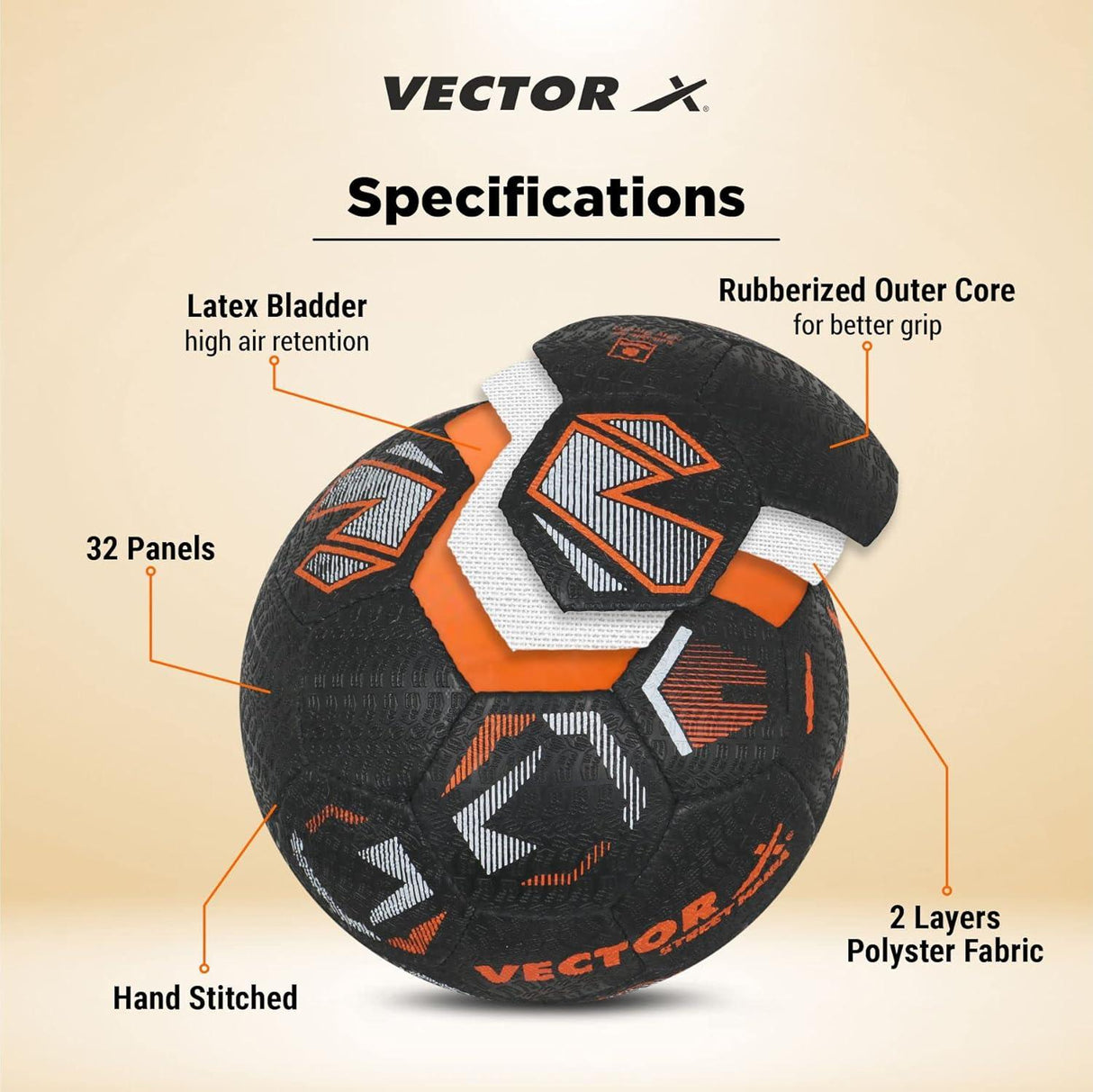 VECTOR X STREET-MANIA Football - Size: 5 (Pack of 1)