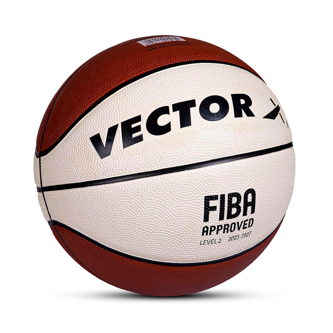 VECTOR X HG-200 FIFA Approved Basketball with Free Air Needle Moulded Tacky Rubber (Color : Brown-Cream) Size: 7