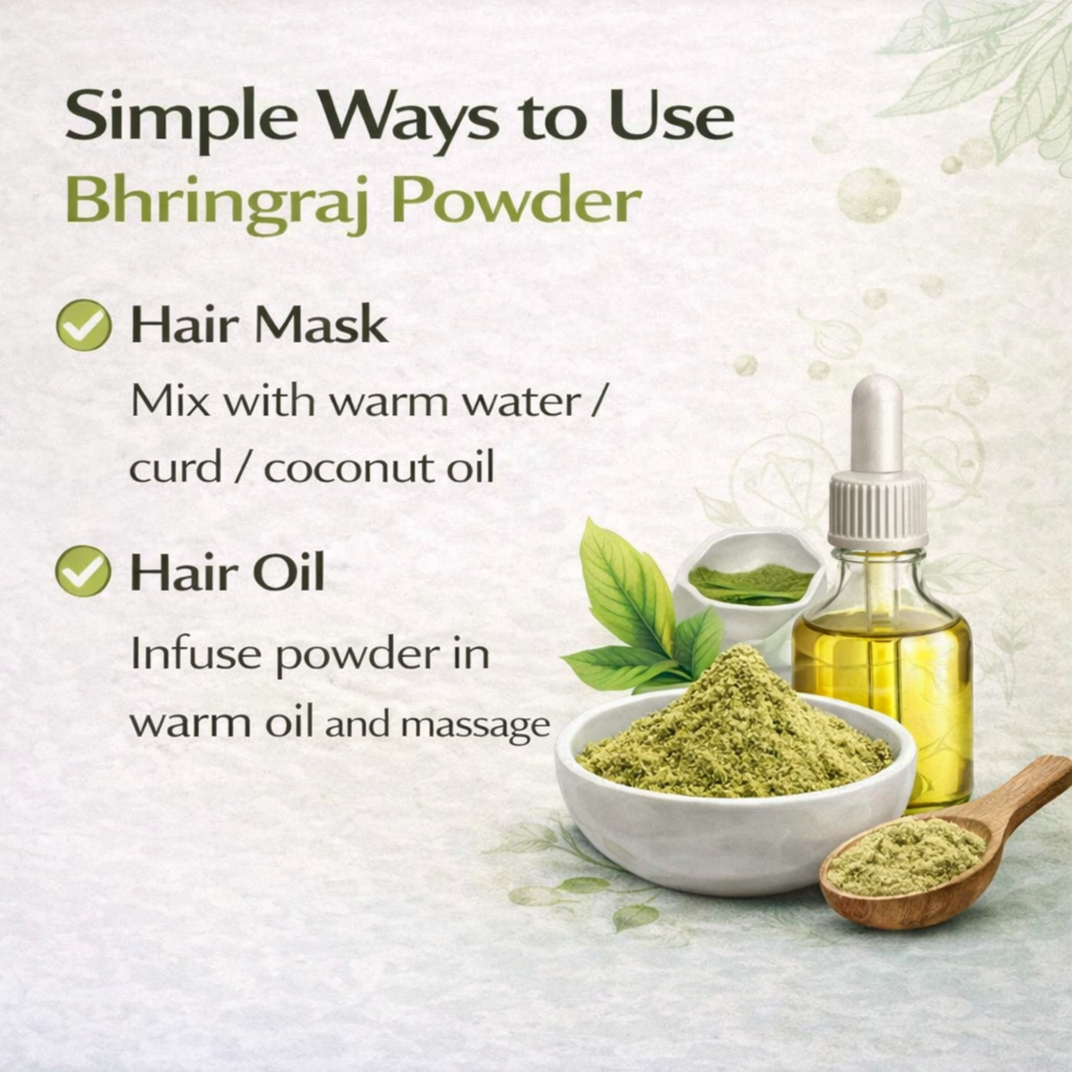Bhringraj Powder Herbal Hair Care Powder for Growth & Scalp Health
