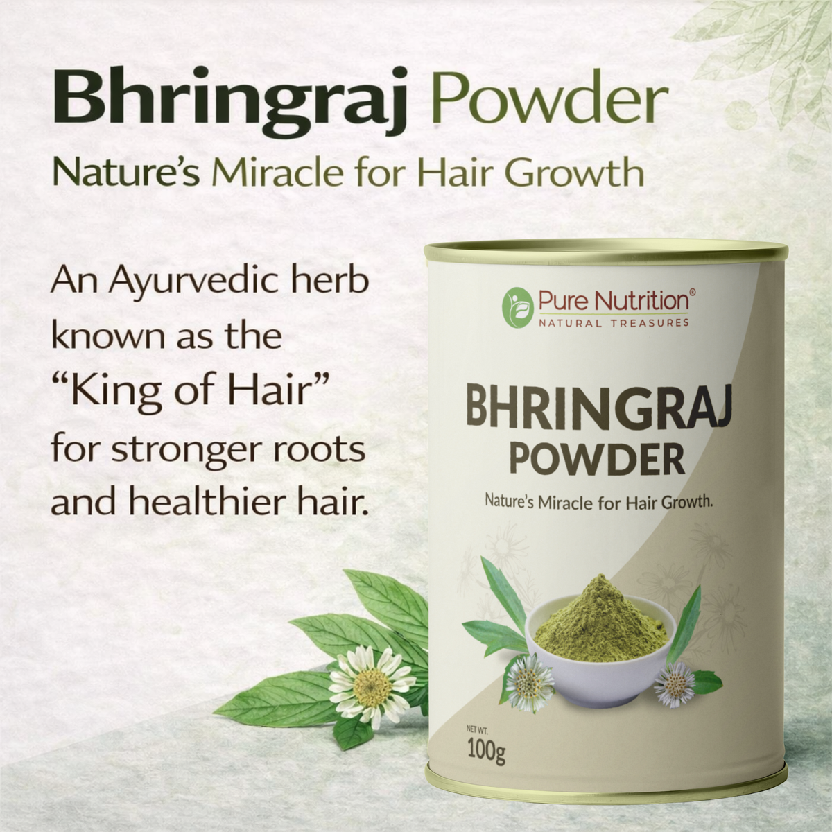 Bhringraj Powder Herbal Hair Care Powder for Growth & Scalp Health