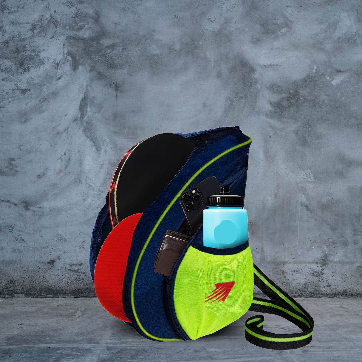 Twirl 5L Navy Blue Green| Unisex Table Tennis Equipment Bag | Tennis Case | Racket Case | TT Bag Cover |Ping Pong Paddle Case|Case Bag Double-Sided |Professional |Bat Protector Pouch |Travel