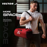 Vector X Attacker Polyester Gym Bag|Shoulder Bag|Sports Bag|Sports & Travel Bag|Duffle Bags for Men & Women|Exercise and Fitness|Black | Capacity - 20 Liter
