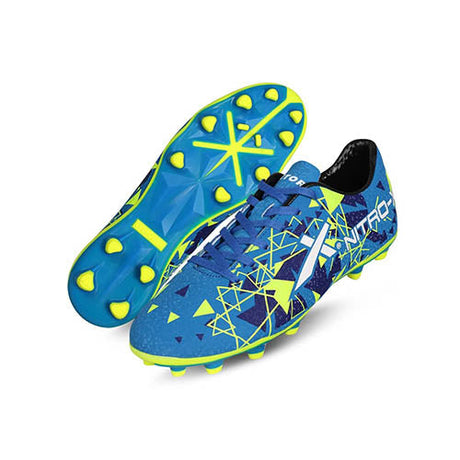 Vector X Mens Nitro-X Synthetic Leather Upper|TPU Sole Football Soccer Shoes/Studs with Socks & Shinguard Combo Walking|Lace-Up|Comfortable Sports Footwear Shoe for Adult, Men Boys