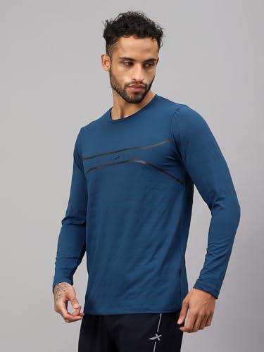Vector X Mens Full Sleeve Round Neck Jersey/ t-shirt For Fitness Training (Silver, XXL)