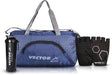 Vector X Blitz Gym Bag Combo for Men ll Gym Bag with Shoe Compartment and, Black Bottle, Black Wristband, Black Gloves ll Gym Bag & Fitness Kit & Gym Bag Combo