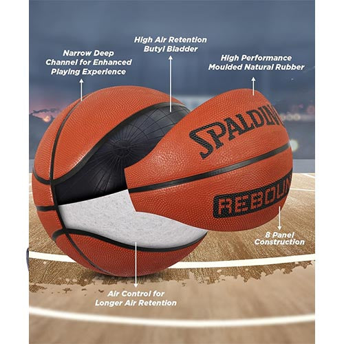 Vector X Cosmic Basketball Shoe with Spalding Rebound Rubber Streetball Basketball Combo Set for Men, Breathable Non Slip Outdoor Sneakers Cushioning Workout Shoes for Fitness