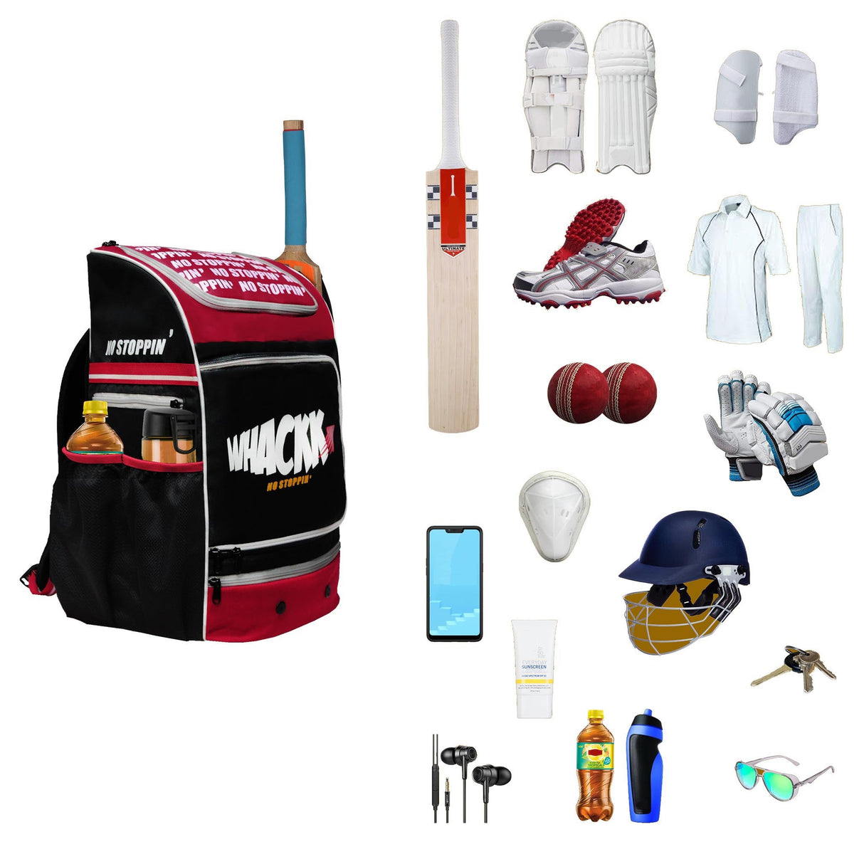 Blast Junior 37L Red Black|Cricket Kit Bag |1 Pocket for Bat |2 Water Bottle Holders|Upto 10yrs Kids Kitbag |Leg pad Upto 12.5 "|Shoe & Accessories Pockets |Lightweight |Dual Opening