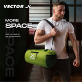 Vector X Attacker Polyester Gym Bag|Shoulder Bag|Sports Bag|Sports & Travel Bag|Duffle Bags for Men & Women|Exercise and Fitness|Black | Capacity - 20 Liter