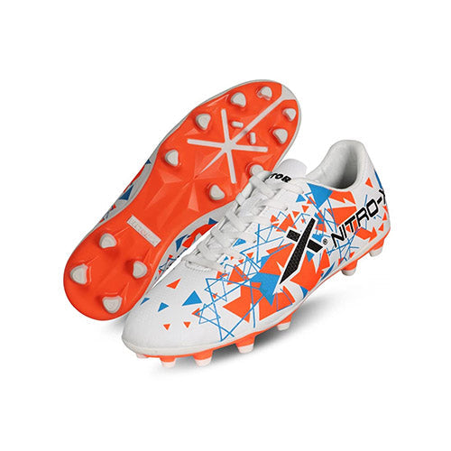 Vector X Mens Nitro-X Synthetic Leather Upper|TPU Sole Football Soccer Shoes/Studs with Socks & Shinguard Combo Walking|Lace-Up|Comfortable Sports Footwear Shoe for Adult, Men Boys