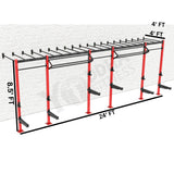 Wall Mounted CrossFit Rig - 24 Ft with Monkey Bar