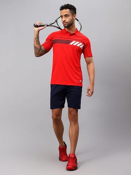 Vector X Mens Printed Polo Collar Neck Stylish Polyester T-Shirts