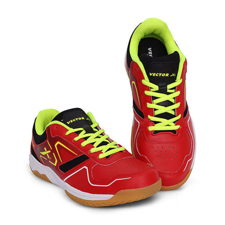 Vector X Trackle Badminton/Court Shoes Non Marking Synthetic Leather, Mesh Upper/Eva Phylon, Crepe Rubber Sole|Best for Squash, Table Tennis,Volleyball, Basketball & Indoor Sports