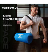 Vector X All in One Multipurpose Gym Bag Kit-Attacker 17 L Gym Sports Duffel Bag + Wrist Strap for Gym & Fitness Wrist Support + Nitro 700 ml Protein Shaker Bottle for Men & Women