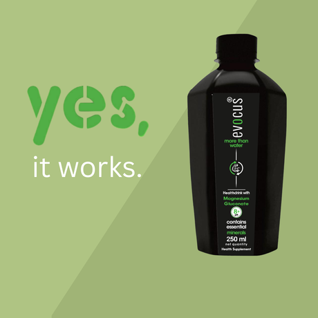 EVOCUS Black Health Drink with Magnesium Gluconate - 250ml Pack of 24 | Drink Evocus