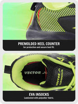 Vector X Luminous Tennis/Badminton Court Shoe, Elegent Design, Rubber Sole, Slip Resistance, Light Weight, EVA Insocks for Comfort