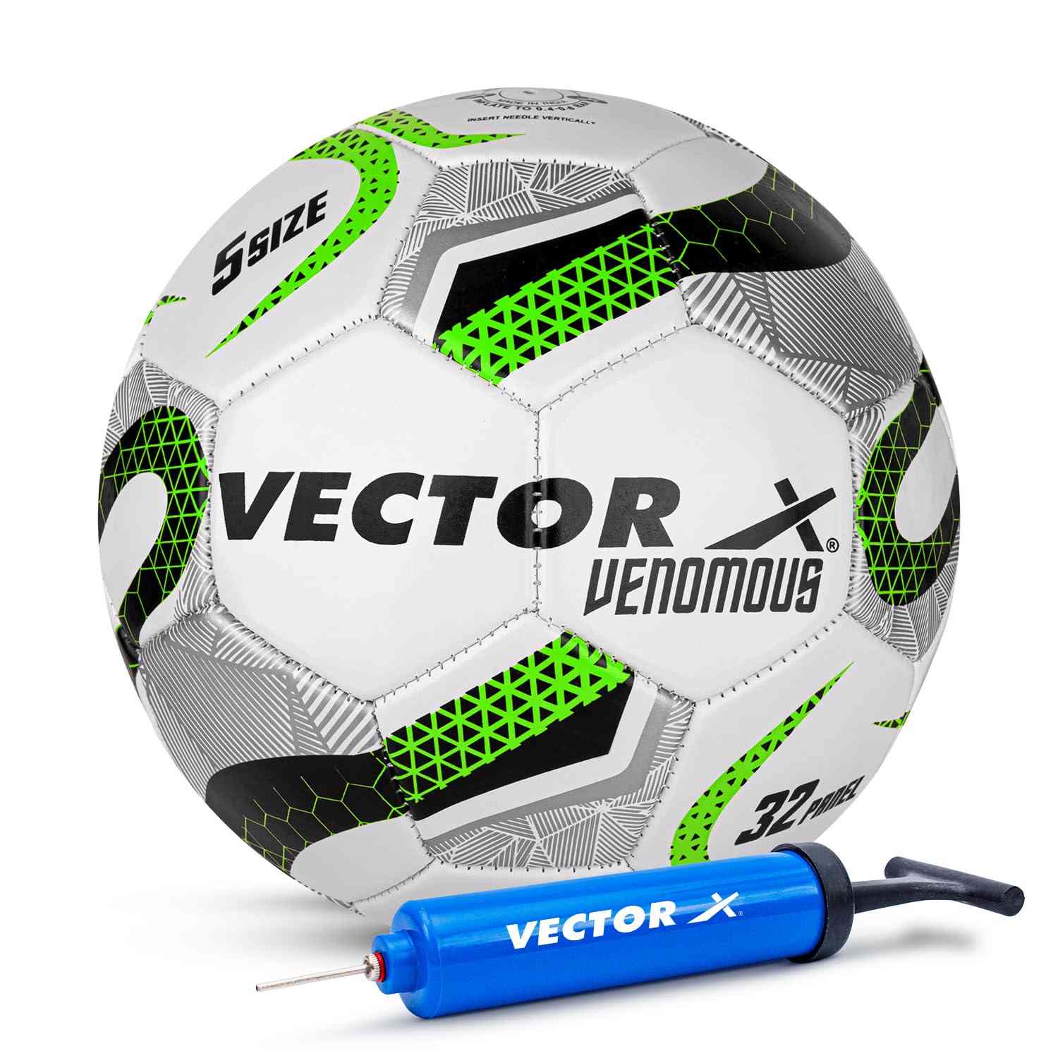 VECTOR X VENOMOUS Machine Stitched With Pump Football - Size: 5 (Pack of 1)