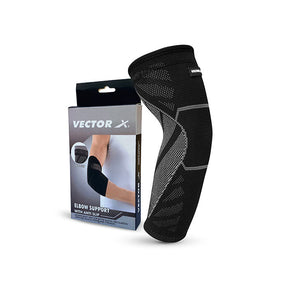 Vector X Elbow Support with Anti Slip for Gym Elbow Band for Pain Relief Tennis Elbow Band for Men & Women Tennis Elbow Support for Badminton Cricket & Sports Elbow Sleeves/Elbow Guard