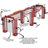 Monster Gorilla Monkey Bar Cage - 34 Ft
